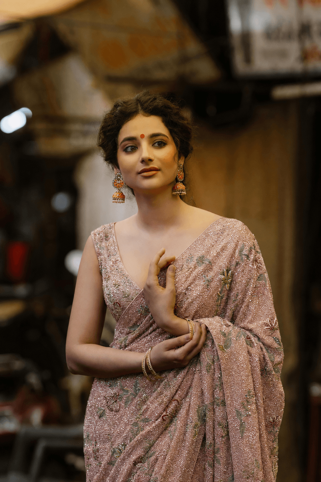 Try-on: Pastel saree